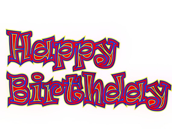 Happy Birthday ~ Edible 2D Fondant Birthday Cake/Cupcake Topper ~ D20446