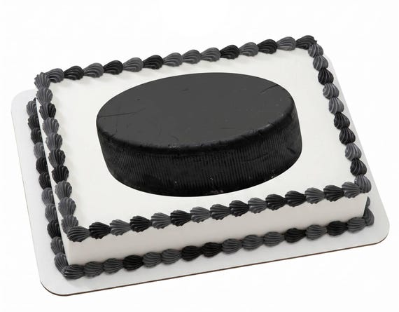 Hockey Puck Edible Cake Topper, Sports Frosting Sheet Image, Hockey Birthday Party ~ D9975