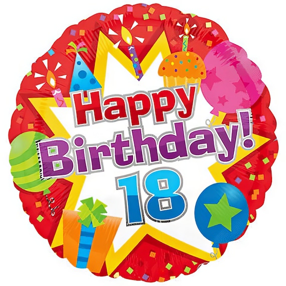 Happy 18th Birthday ~ Edible 2D Fondant Birthday Cake/Cupcake Topper ~ D7727