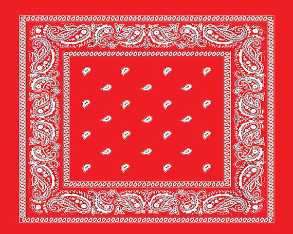 Red Paisley Bandana Birthday ~ Edible 2D Fondant Birthday Cake/Cupcake Topper ~ D24490