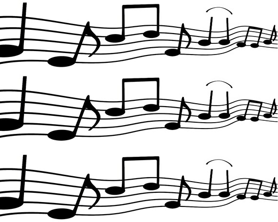 Musical Notes Band Birthday ~ Edible 2D Fondant Birthday Cake Side Toppers ~ D22857