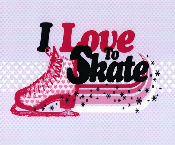 I Love To Ice skate Pink Birthday ~ Edible 2D Fondant Birthday Cake/Cupcake Topper ~ D2826