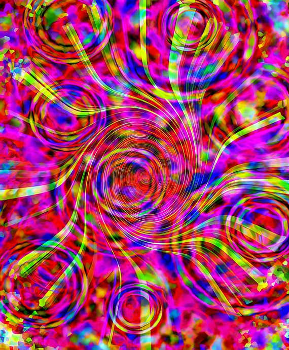 Tie-Dye Design Background  ~ Edible 2D Fondant Birthday Cake/Cupcake Topper ~ D7713