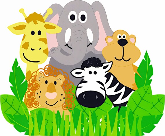 Zoo Animals Childrens Birthday ~ Edible 2D Fondant Birthday Cake/Cupcake Topper ~ D1100