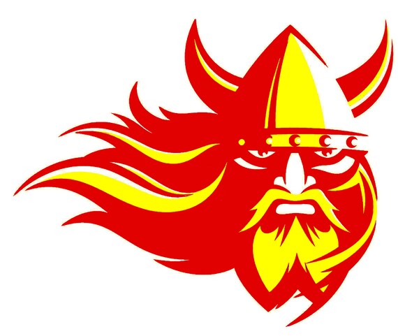 Red & Yellow Viking Mascot Birthday ~ Edible 2D Fondant Birthday Cake/Cupcake Topper ~ D22484