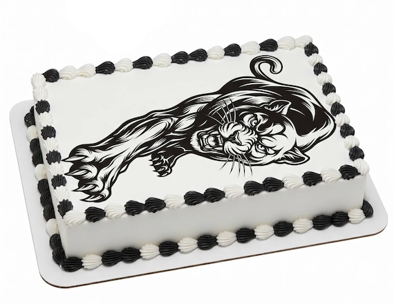 Black Panther Edible Cake Topper, School Spirit Frosting Sheet Image, Panther Mascot Sports Team ~ D845