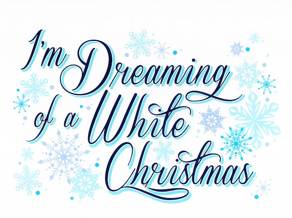 Dreaming of a White Christmas ~ Edible 2D Fondant Birthday Cake/Cupcake Topper ~ D20705