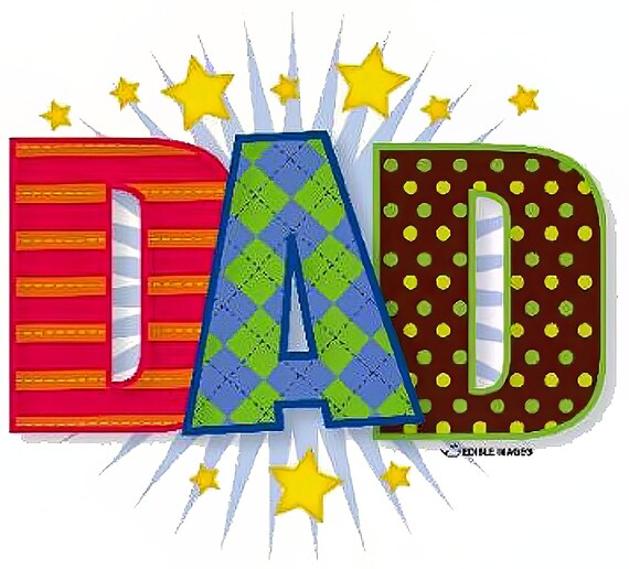 Father's Day Dad ~ Edible 2D Fondant Birthday Cake/Cupcake Topper ~ D261