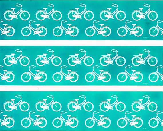 Bicycle - Side Strips ~ Edible 2D Fondant Birthday Cake Side Toppers ~ D104