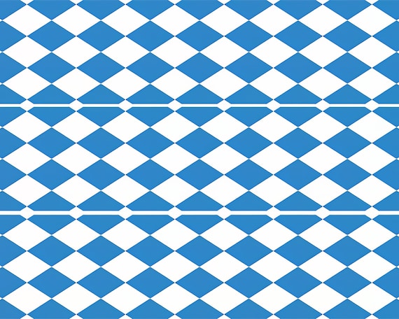 Oktoberfest Blue Ckeckered Birthday Side Strips ~ Edible 2D Fondant Birthday Cake Side Toppers ~ D20020