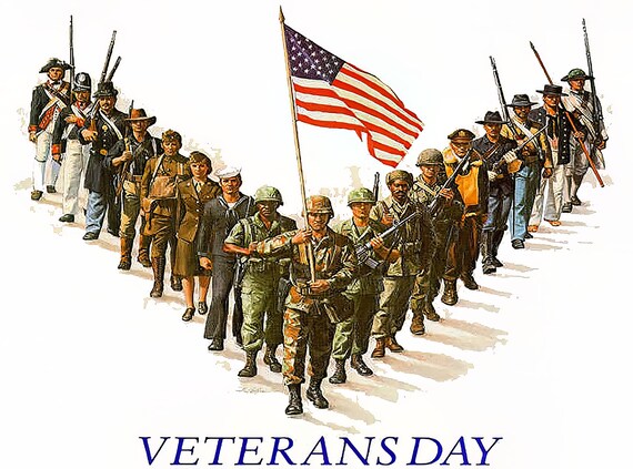 Veteran's Day ~ Edible 2D Fondant Birthday Cake/Cupcake Topper ~ D3805