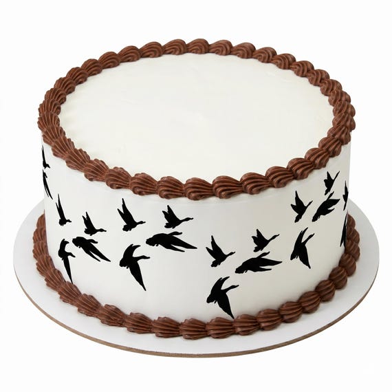 Flying Ducks Edible Cake Side Strip, Duck Hunting Frosting Sheet Decoration, Waterfowl ~ D20193