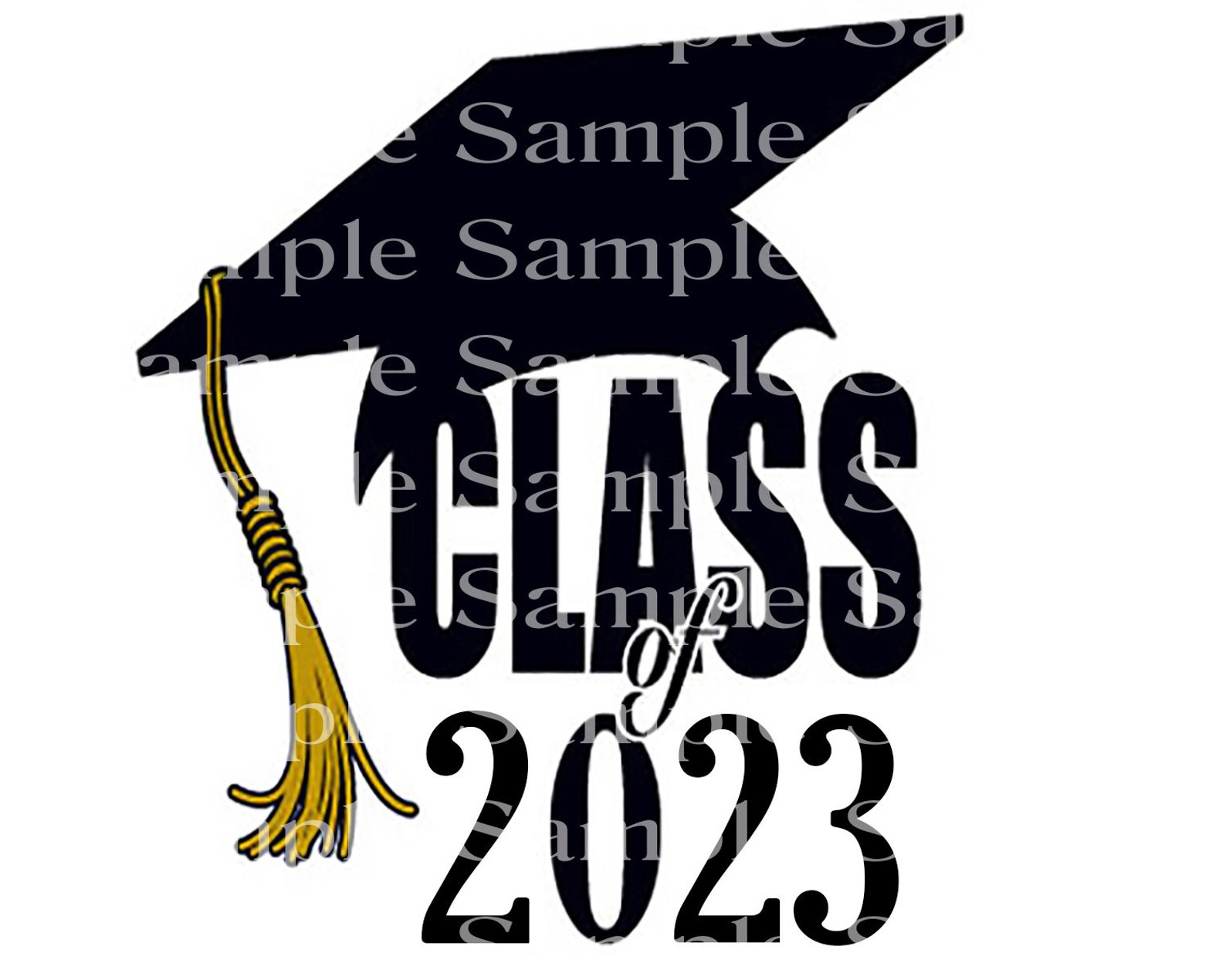 Class Of 2023 Black Graduation Cap 2d Fondant Edible Cake And Etsy