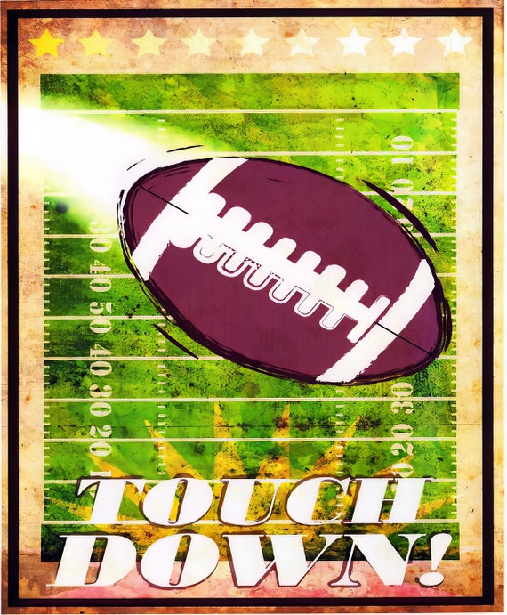 Football Touchdown Birthday ~ Edible 2D Fondant Birthday Cake/Cupcake Topper ~ D2191