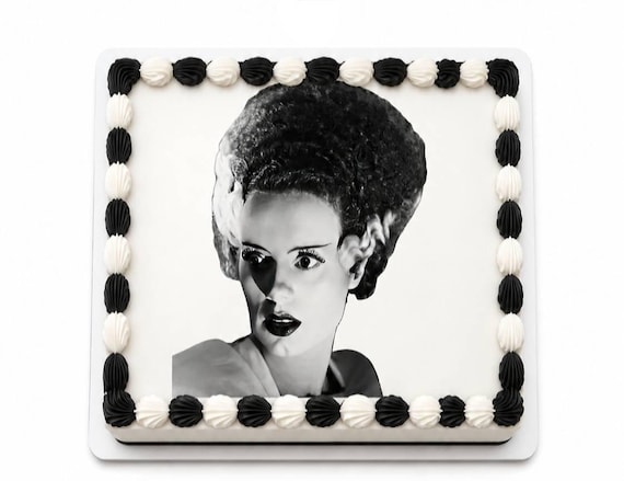 Bride of Frankenstein Edible Cake Topper, Classic Horror Frosting Sheet Image ~ D24768