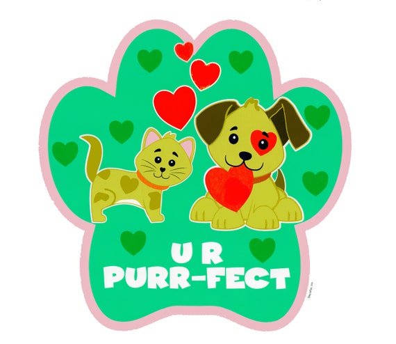 Kitten & Puppy Purr-Fect Birthday ~ Edible 2D Fondant Birthday Cake/Cupcake Topper ~ D22601