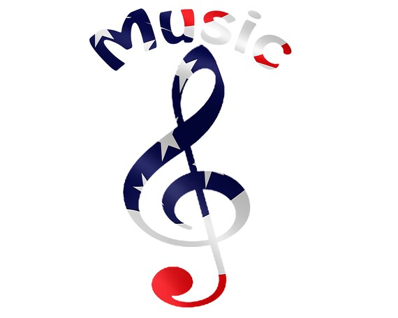 Music Notes Band Patriotic Birthday ~ Edible 2D Fondant Birthday Cake/Cupcake Topper ~ D22699
