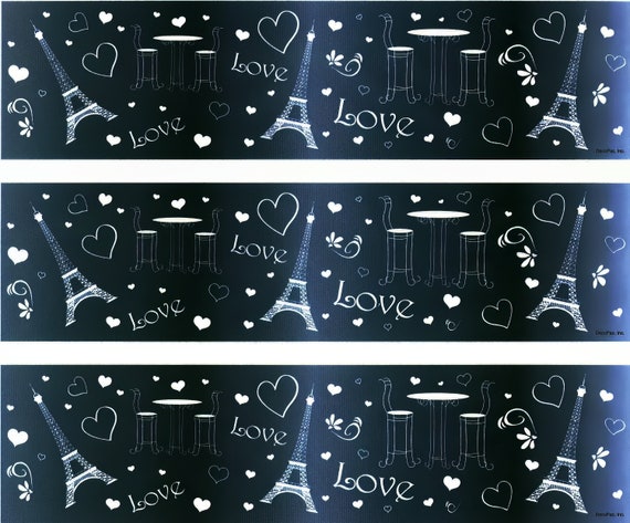 Paris - Birthday Background - Side Strips ~ Edible 2D Fondant Birthday Cake Side Toppers ~ D1499