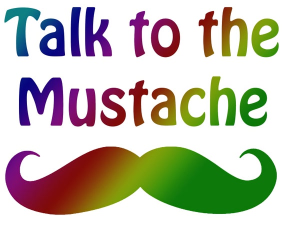 Talk To The Mustache Birthday ~ Edible 2D Fondant Birthday Cake/Cupcake Topper ~ D21701