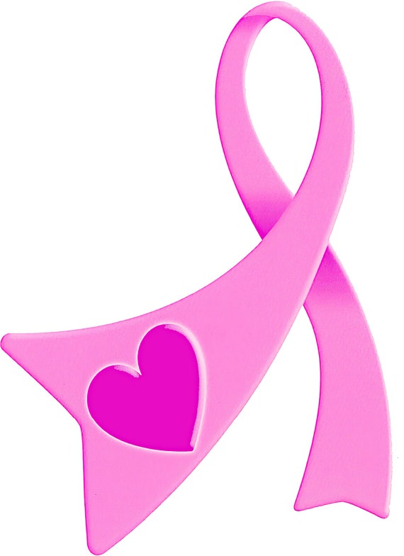 Pink Breast Cancer Ribbon ~ Edible 2D Fondant Birthday Cake/Cupcake Topper ~ D1136