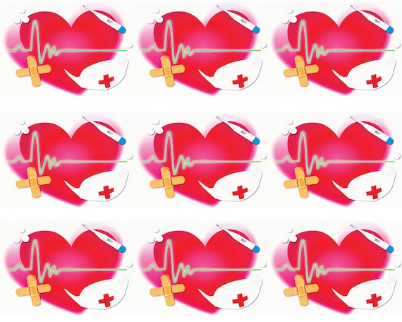 Hospital Nurse Birthday Side Strips ~ Edible 2D Fondant Birthday Cake Side Toppers ~ D20787