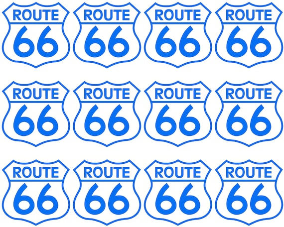 Route 66 Birthday - Side Strips ~ Edible 2D Fondant Birthday Cake Side Toppers ~ D24472