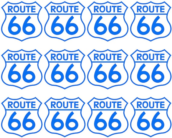 Route 66 Birthday - Side Strips ~ Edible 2D Fondant Birthday Cake Side Toppers ~ D24472