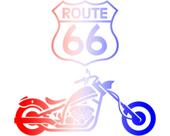 Route 66 Motorcycle ~ Edible 2D Fondant Birthday Cake/Cupcake Topper ~ D21694