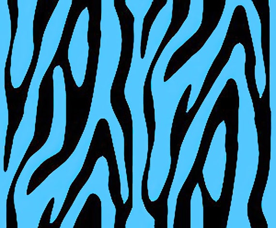 Blue Zebra Print - Background Birthday ~ Edible 2D Fondant Birthday Cake/Cupcake Topper ~ D6665