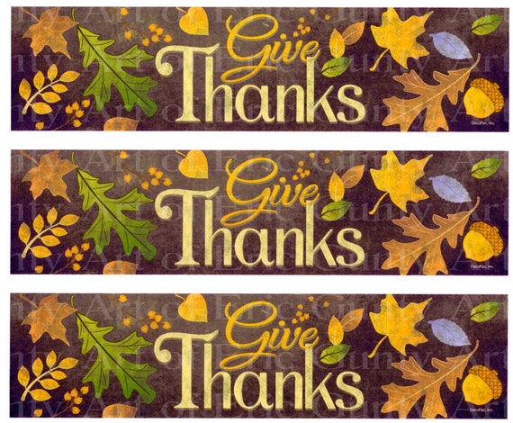 Thanksgiving Give Thanks - Birthday Background - Side Strips ~ Edible 2D Fondant Birthday Cake Side Toppers ~ D22554