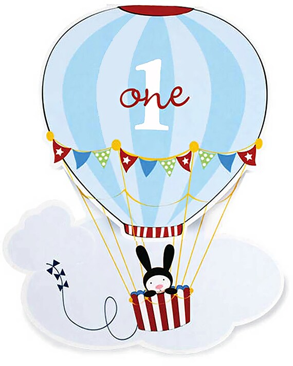 1st Birthday Hot Air Balloon ~ Edible 2D Fondant Birthday Cake/Cupcake Topper ~ D7638