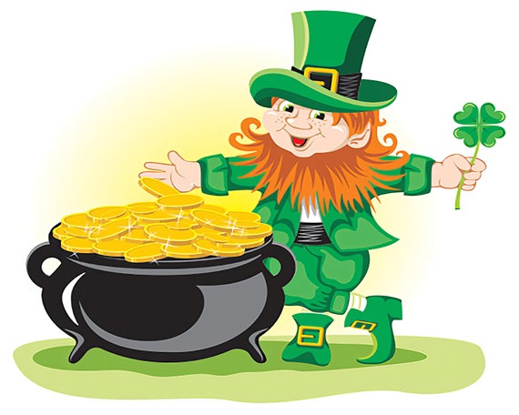 St. Patrick's Day Leprechaun and Pot of Gold ~ Edible 2D Fondant Birthday Cake/Cupcake Topper ~ D1135