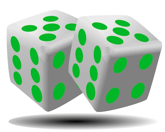 Green Dice Casino Poker Las Vegas Birthday ~ Edible 2D Fondant Birthday Cake Cupcake Topper ~ D24505