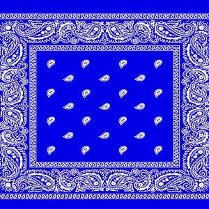 Blue Paisley Bandana Birthday ~ Edible 2D Fondant Birthday Cake/Cupcake Topper ~ D24536