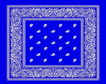 Blue Paisley Bandana Birthday ~ Edible 2D Fondant Birthday Cake/Cupcake Topper ~ D24536