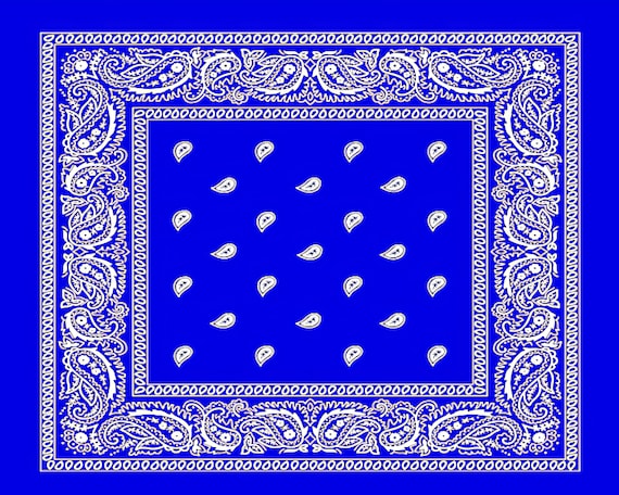 Blue Paisley Bandana Birthday ~ Edible 2D Fondant Birthday Cake/Cupcake Topper ~ D24536