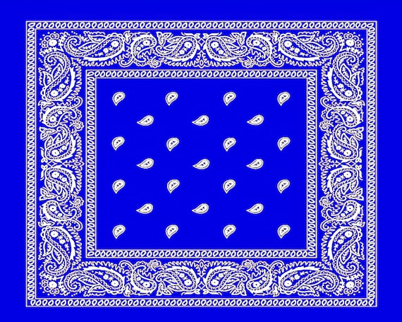 Blue Paisley Bandana Birthday ~ Edible 2D Fondant Birthday Cake/Cupcake Topper ~ D24536