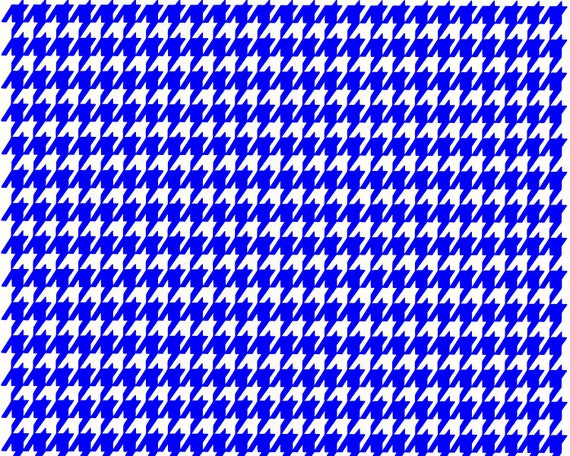 Blue Houndstooth Birthday ~ Edible 2D Fondant Birthday Cake/Cupcake Topper ~ D22447