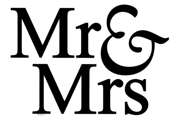 Mr & Mrs Wedding/Anniversary ~ Edible 2D Fondant Birthday Cake/Cupcake Topper ~ D209