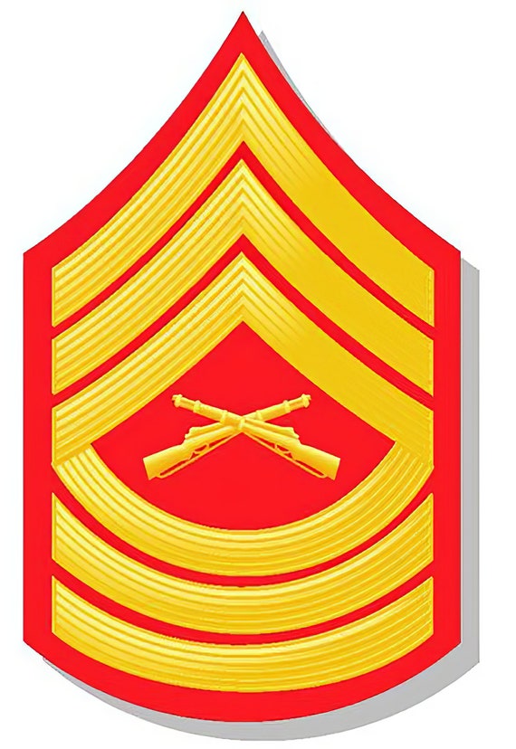 Marine Master Sergeant Military Insignia Birthday ~ Edible 2D Fondant Birthday Cake/Cupcake Topper ~ D20489