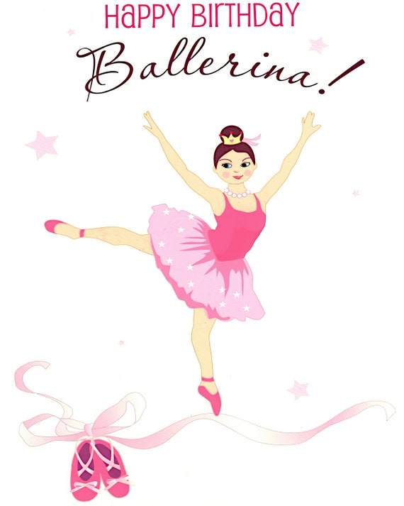 Ballerina Birthday ~ Edible 2D Fondant Birthday Cake/Cupcake Topper ~ D1343