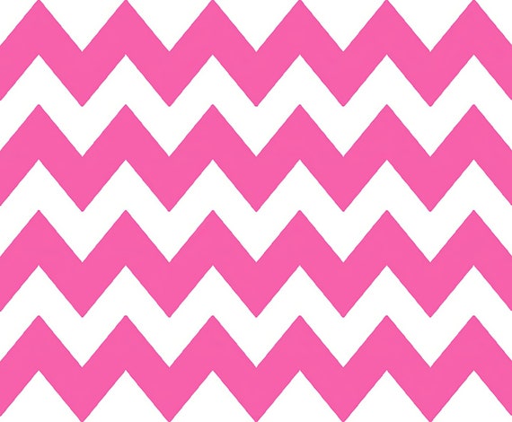 Hot Pink - Chevron Background Birthday ~ Edible 2D Fondant Birthday Cake/Cupcake Topper ~ D9824