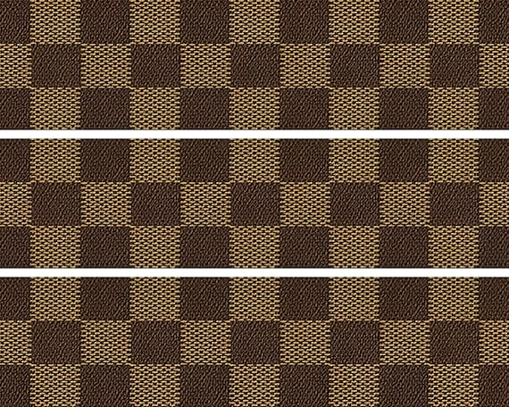 Brown Plaid Birthday - Side Strips ~ Edible 2D Fondant Birthday Cake Side Toppers ~ D24675