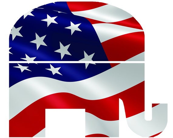 Republican Elephant Election Birthday ~ Edible 2D Fondant Birthday Cake/Cupcake Topper ~ D21733