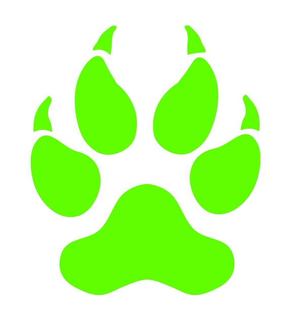 Green Tiger Bear Paw Mascot Birthday ~ Edible 2D Fondant Birthday Cake/Cupcake Topper ~ D22448