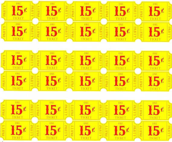 Carnival Tickets - Side Strips ~ Edible 2D Fondant Birthday Cake Side Toppers ~ D20153