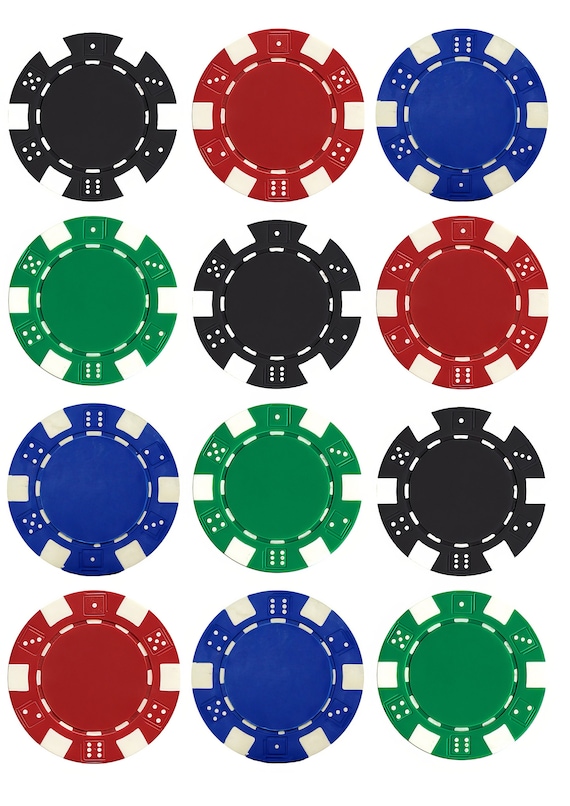 Casino Chips Las Vegas Poker Birthday ~ Edible 2D Fondant Birthday Cake/Cupcake Topper ~ D24506