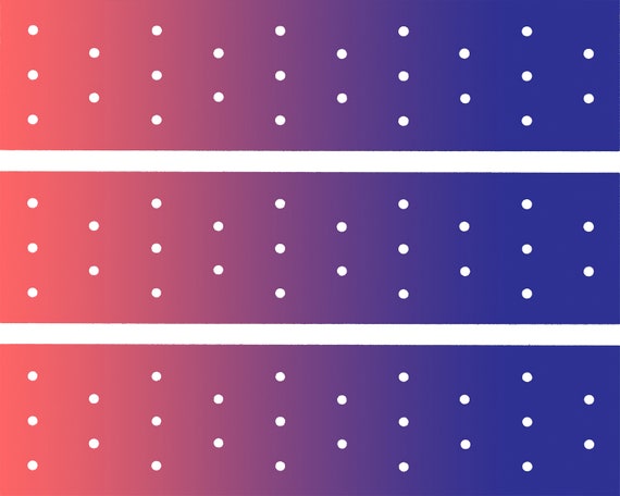 Patriotic Dots - Side Strips ~ Edible 2D Fondant Birthday Cake Side Toppers ~ D21567