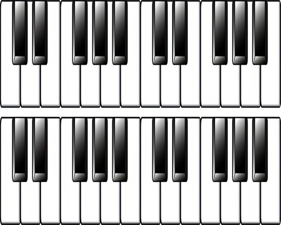 Piano Keyboard Music Band Birthday ~ Edible 2D Fondant Birthday Cake Side Toppers ~ D22846