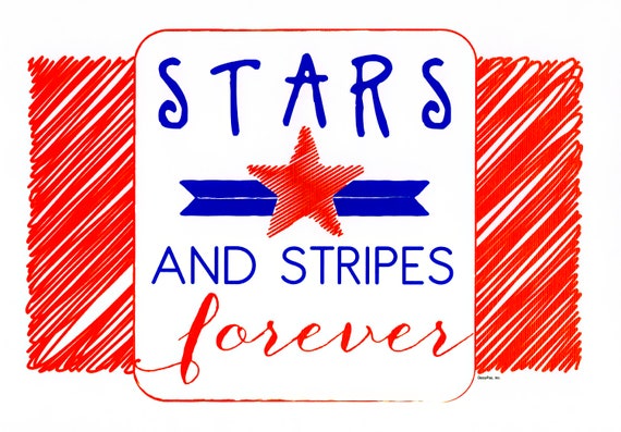 Patriotic Stars and Stripes Forever ~ Edible 2D Fondant Birthday Cake/Cupcake Topper ~ D1436